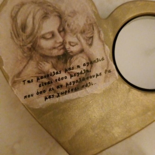 Handmade plaster candle holder gift for mom