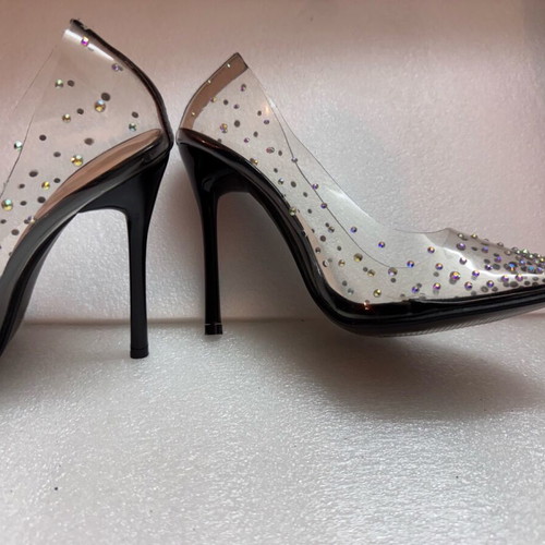 Danic transparent heels No 36 like new, black