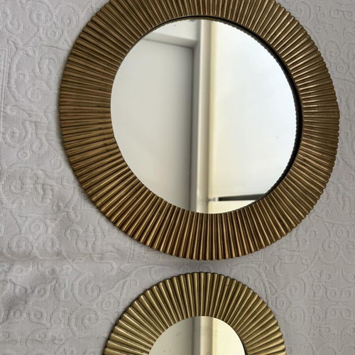 H&M Home decorative mirror set with gold metal frame, like new