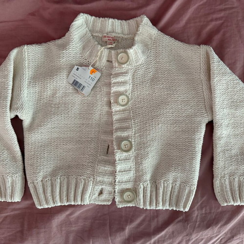 Dpam children's cardigan new for 5 years 110 cm white and beige