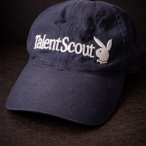 Vintage Playboy hat used, dark navy blue