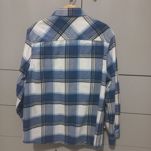 Marcs n Spencer checked cotton shirt 10 years like new, white and blue