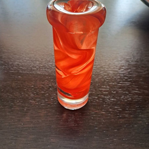 Κηροπήγιο Kosta Boda Art glass σαν καινούργιο, πορτοκαλί νερά