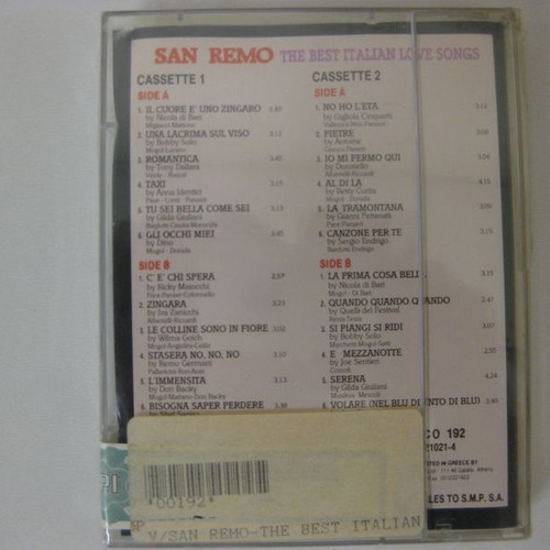 San Remo The Best Italian Love Songs double cassette new, sealed
