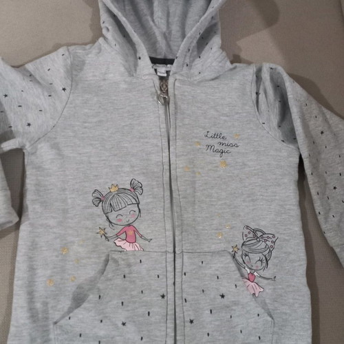 Fagottino grey cardigan used for 30-36 months with hood and pockets
