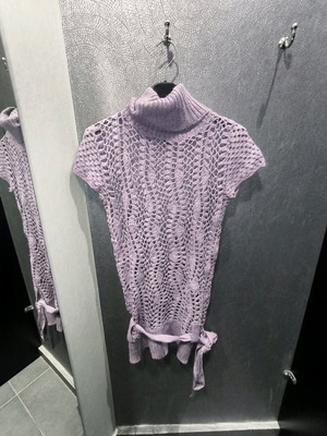 Purple knitted turtleneck dress new, size small