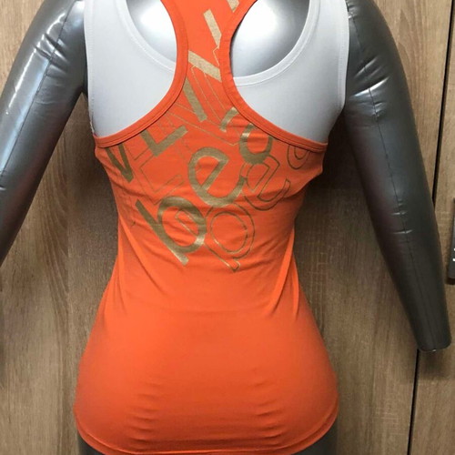 Venice Beach top used, size XS, white and orange