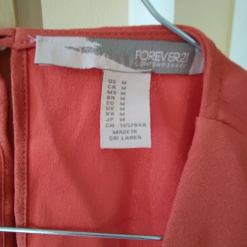 Forever 21 coral playsuit used, open back, size M