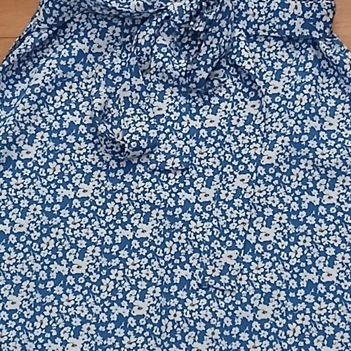 Shein blue long skirt with white floral design size Small like new
