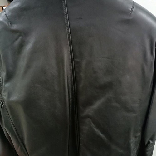 Men's leather jacket used with fur XXL black