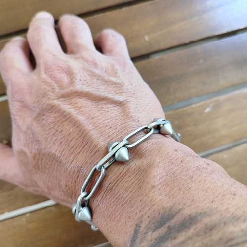 Vintage Unisex Industrial Punk Bracelet with Spikes, like new