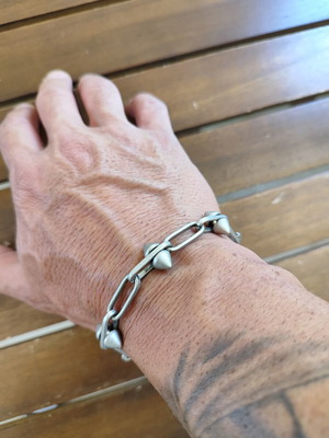 Vintage Unisex Industrial Punk Bracelet with Spikes, like new