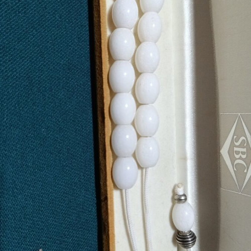 Handmade worry beads new, stone with natural material
