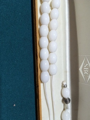 Handmade worry beads new, stone with natural material