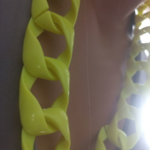 Summer necklace chain 1990's with gift bracelet neon lime, like new