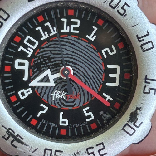 Flik Flak wristwatch used with fingerprint design by Swatch