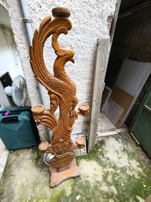 Vintage candle sculpture used, hand-carved