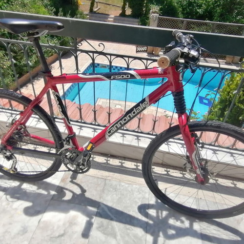 Cannondale F500 Lava Red CD4 Fatty mountain bike used, 26 inch, disc brakes