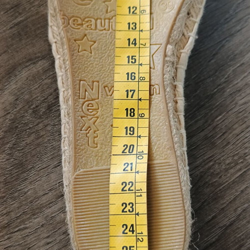 Espadrilles new, gold beige, size 39