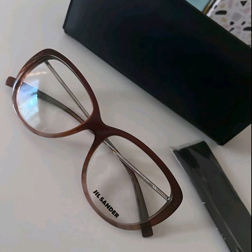 Jil Sander prescription eyeglass frames new, beige and brown