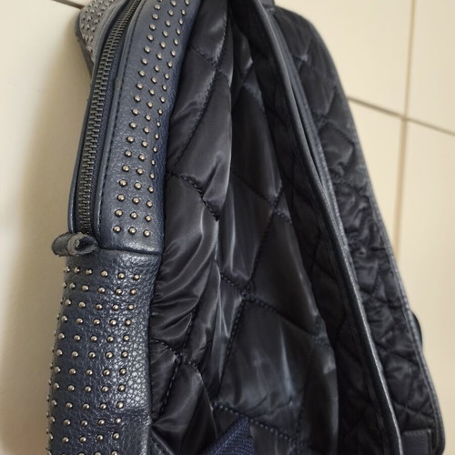 Axel backpack used, blue synthetic leather with studs