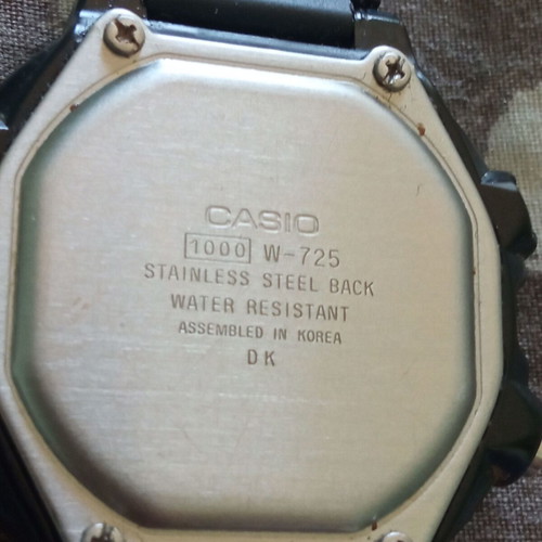 Casio W-725 used black unisex watch
