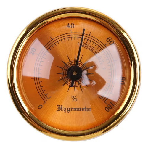 Amber 4.5cm Vintage Hygrometer new with gold frame