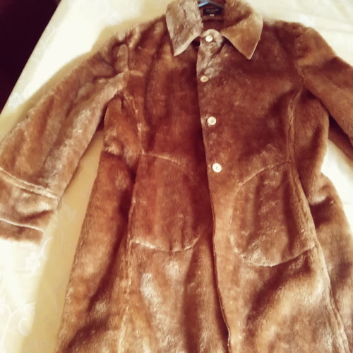 Women's fur coat new brown size L