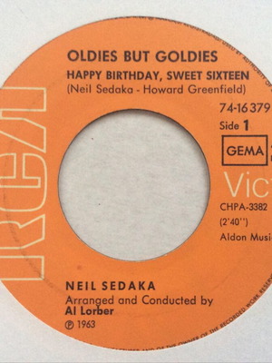 Neil Sedaka Happy Birthday Sweet Sixteen βινύλιο single μεταχειρισμένο, pop