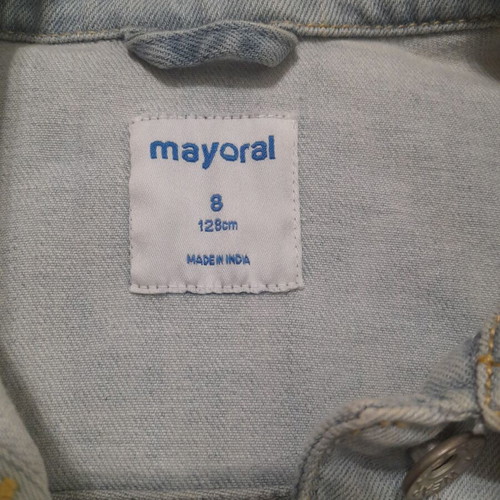 Mayoral children's denim jacket like new, turquoise, size 8