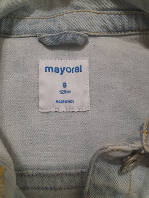 Mayoral children's denim jacket like new, turquoise, size 8