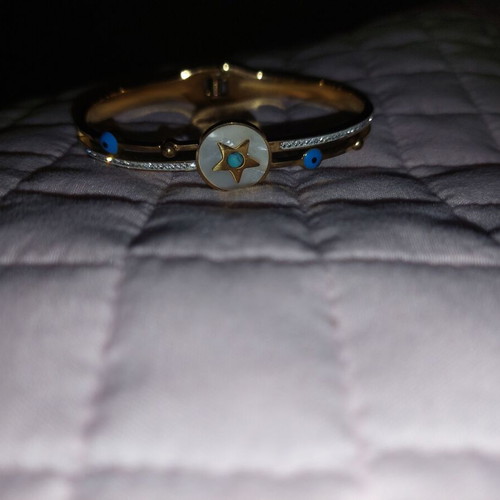 Gold bracelet with stainless steel details new