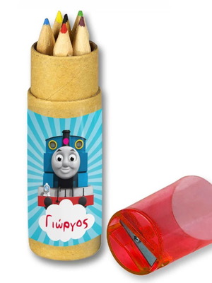 Thomas the Tank Engine colored pencils new, in kraft box with sharpener