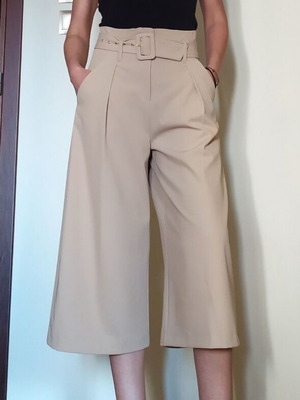 River Island μπεζ ζιπ κιλότ no S