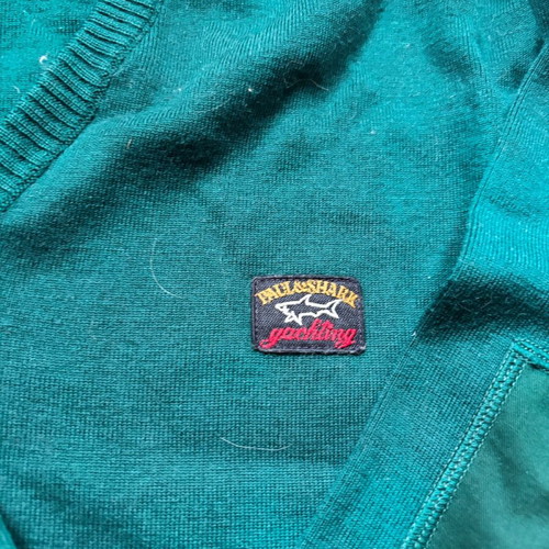 Paul & Shark men's XL knitted sweater used, green with small hole