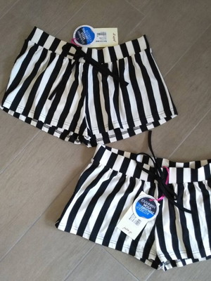Shorts, pack of 2, one size, black and white