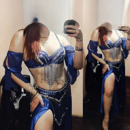 Oriental blue costume size M like new, four-piece set