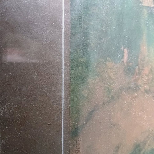 Vintage decorative print "AN AUTUMN SUNSET" used with frame