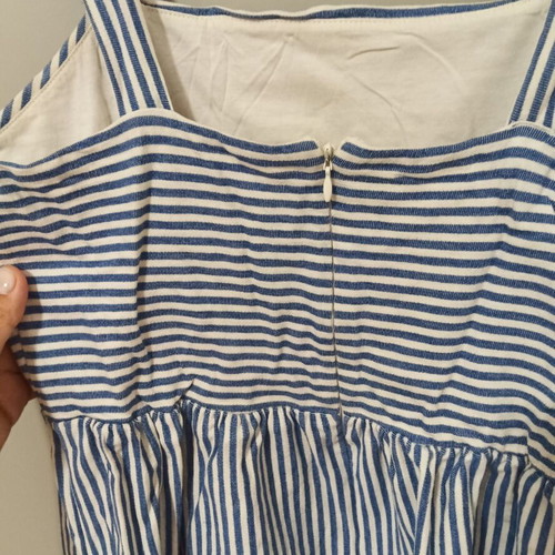 Summer striped cotton dress LOFT like new, white and blue