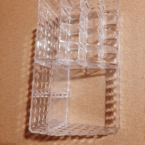 Cosmetic organizer used, transparent