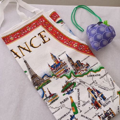 Apron France with gift foldable shopping bag, new
