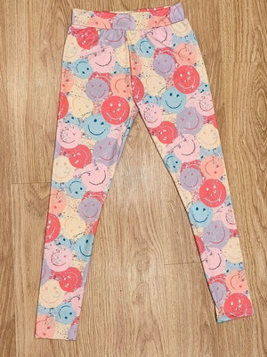 Next Girls Smiley Face Print Leggings multicolor size 12 years