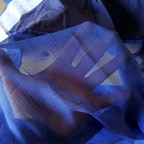 Curtain set with tabs like new, blue and electric blue, 1.35x2.70m each