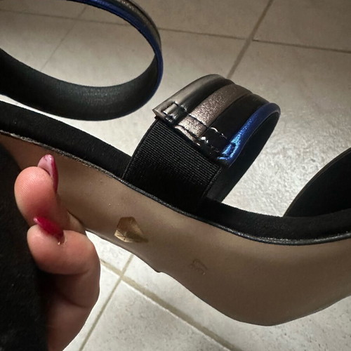 Mauriboo sandals new with elastic strap, black and blue, size 37