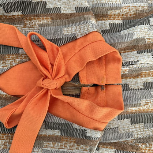 Vintage retro sleeveless dress with orange bow used
