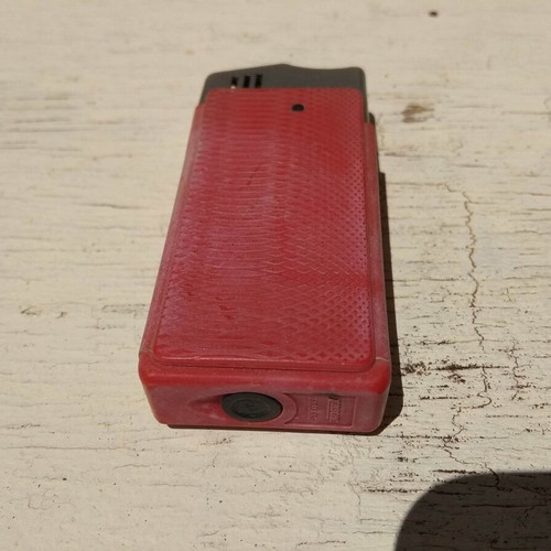 Ronson butane gas lighter used, red