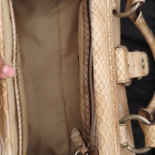 Nine West Vintage Y2K Satchel Doctor Bag in Nude snakeskin, like new