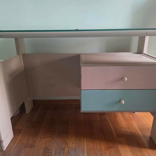 Praktika desk used with glass top and 2 drawers 110x60x75cm
