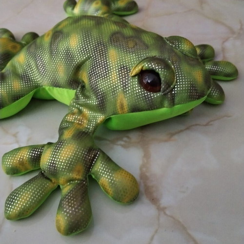 Vintage plush frog collectible like new with metallic shimmer fabric