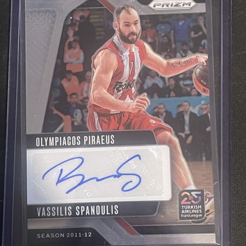 Vassilis Spanoulis silver Prizm autograph card Panini